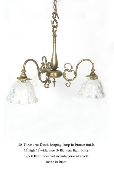 English Lamp Hanging Lamp Three arm ducth Item code ELS30 English Lamp Hanging Lamp Three arm ducth Item code ELS30