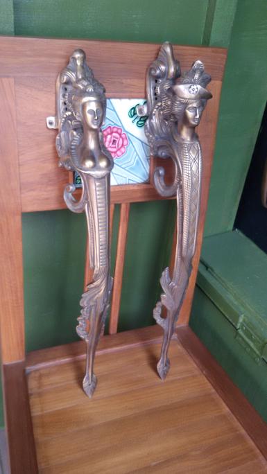 Brass Door Handle Item code M&W 001 price/set size wide 90mm. long 590 mm. Brass Door Handle Item code M&W 001 price/set size wide 90mm. long 590 mm.