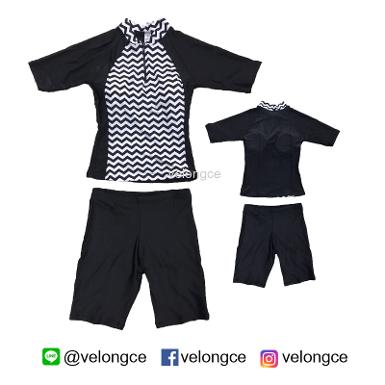 ชุดว่ายน้ำสปอร์ต 2 ชิ้น แขนสั้นคู่กางเกงขาสั้น Size M-L-XL-XXL-3XL ลาย ชุดว่ายน้ำสปอร์ต 2 ชิ้น แขนสั้นคู่กางเกงขาสั้น Size M-L-XL-XXL-3XL ลาย