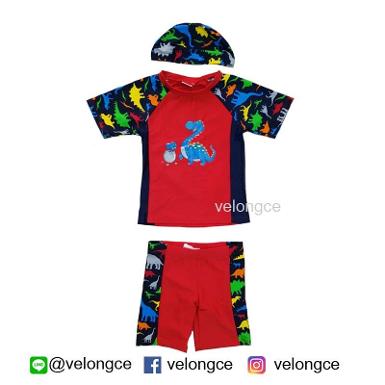 ชุดว่ายน้ำเด็ก 2 ชิ้น แขนสั้น ขาสั้น ลายไดโนเสาร์ ชุดว่ายน้ำเด็ก 2 ชิ้น แขนสั้น ขาสั้น ลายไดโนเสาร์