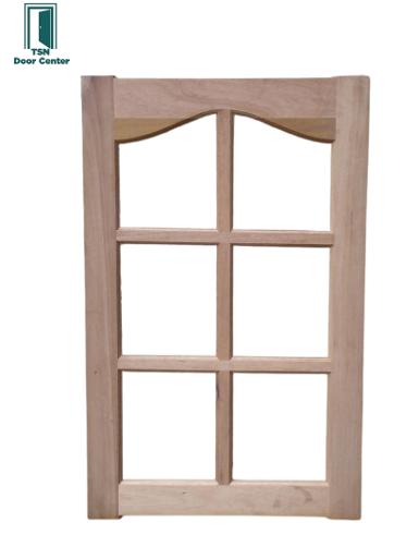 หน้าต่างไม้เต็งแดงปีกนกกระจก6ช่องขนาด 70x110ซม. แบบบานเมื่อใส่กระจกแล้วให้ความรู้สึกที่โดดเด่น