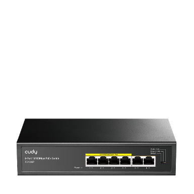CUDY FS1006P 6-Port 10/100 Switch with 4 Port 10/100 PoE+ Unmanaged Desktop Switch