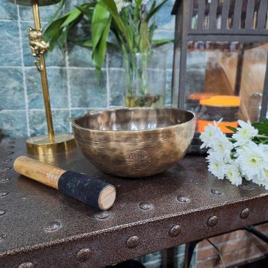 Tibetan Sound Bowl full moon hands made Item code TB12FM size 18 cm Tibetan Sound Bowl full moon hands made Item code TB12FM size 18 cm