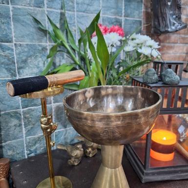 Tibetan Sound Bowl full moon hands made Item code TB18FM size 18 cm Tibetan Sound Bowl full moon hands made Item code TB18FM size 18 cm