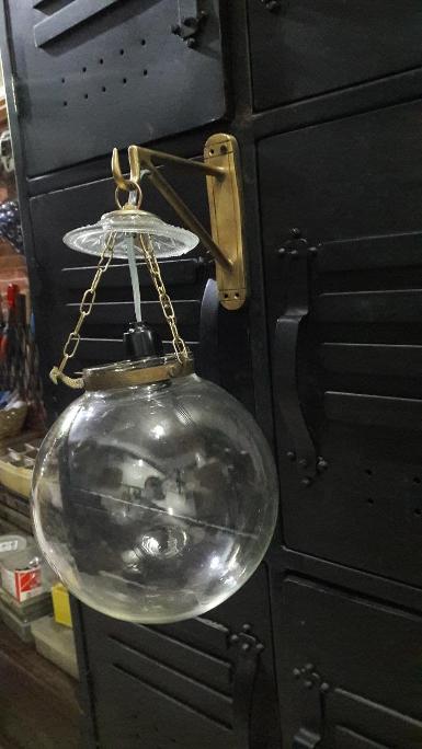 Wall lamp brass with glass Item code WPL18TZ size glass Dia 8 Wall lamp brass with glass Item code WPL18TZ size glass Dia 8"